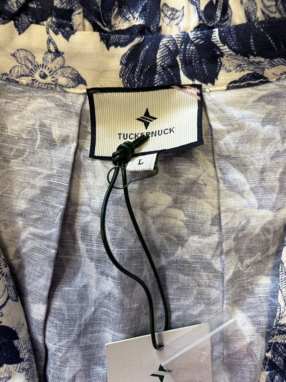 Tuckernuck Toile Tate Dress Navy Blue Toile Size Large NWT - Picture 8 of 10